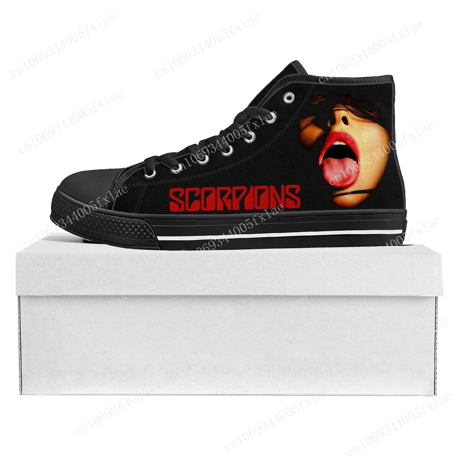 Scorpions Metal Rock Band Pop High Top High Quality Sneakers Mens Womens Teenager Canvas Sneaker Casual Couple Shoes Custom Shoe