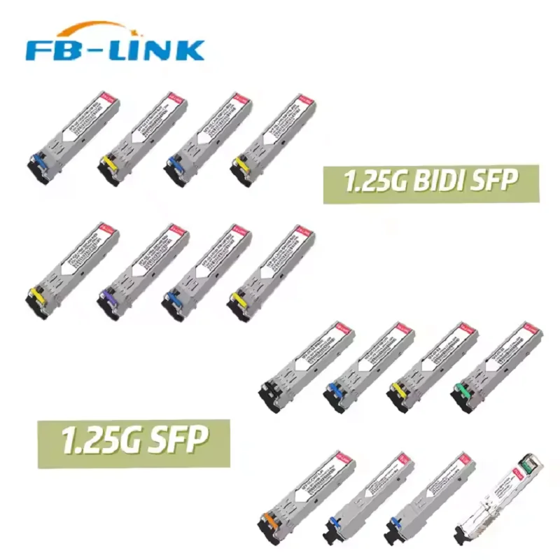 1.25G SFP BIDI 1310nm/1550nm 20km Single Fiber LC DDM Single Mode 1G Optical Transceiver Module Compatible for Cisco Juniper etc