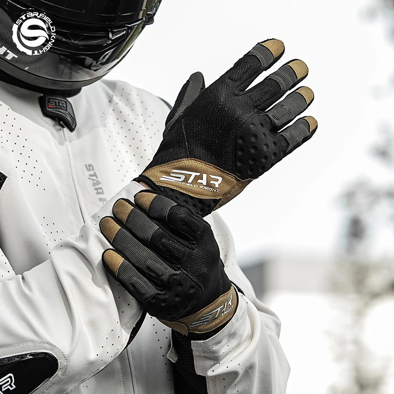

SFK Motorcycle Riding Gloves Joint Protection Summer Breathable Non-slip Wear-resistant Men Women's Full Finger Protective Gears