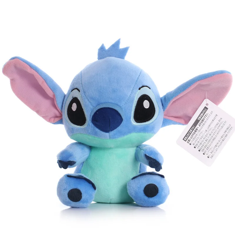 Bonecas de pelúcia Disney Lilo e Stitch Angel Stich, Brinquedos Anime dos desenhos animados, Brinquedos de pelúcia kawaii, azul e rosa, presente