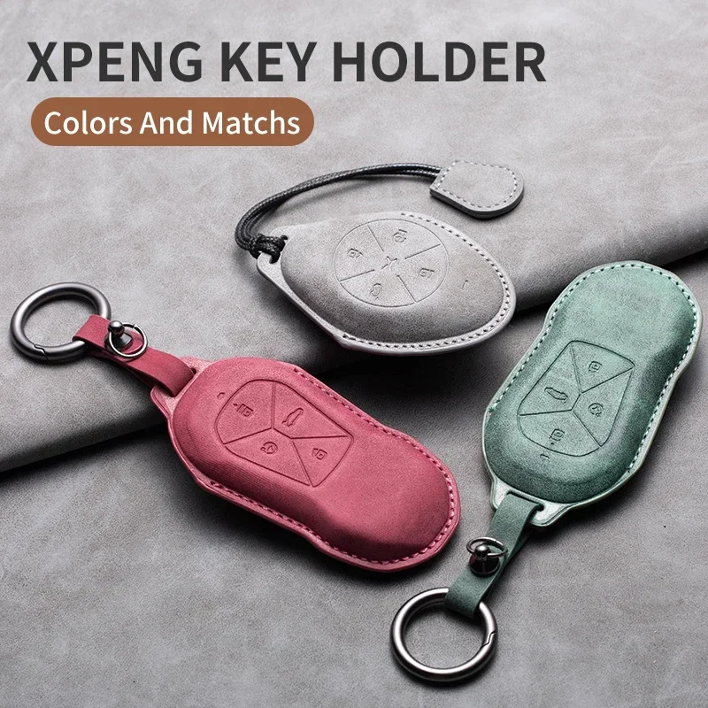 

Car For Xiaopeng Remote Key Case Cover Xpeng P5 P7 G3 G6 G9 G3i 2021 2022 Car Key Fob Shell Holder Keychain Accessories Leather