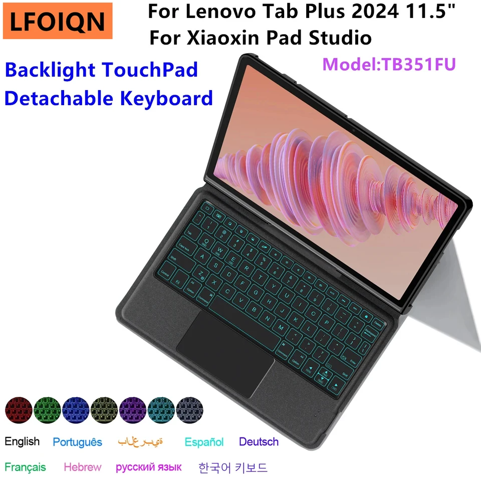 Fintie Hoes voor Lenovo Tab Plus (TB351FU) 11,5 inch 2024 tablet, ultradunne hoes met magneetsluiting, zwart