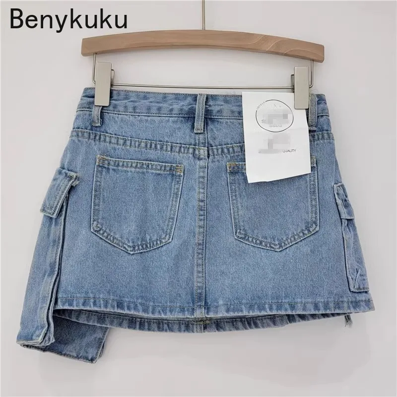 Krótka spódniczka dżinsowa Seksowna wysoka talia Kobiety Letnia moda Jean Gorąca spódnica Y2k Streetwear Jeans Club Party Casual Denim Short Skirts