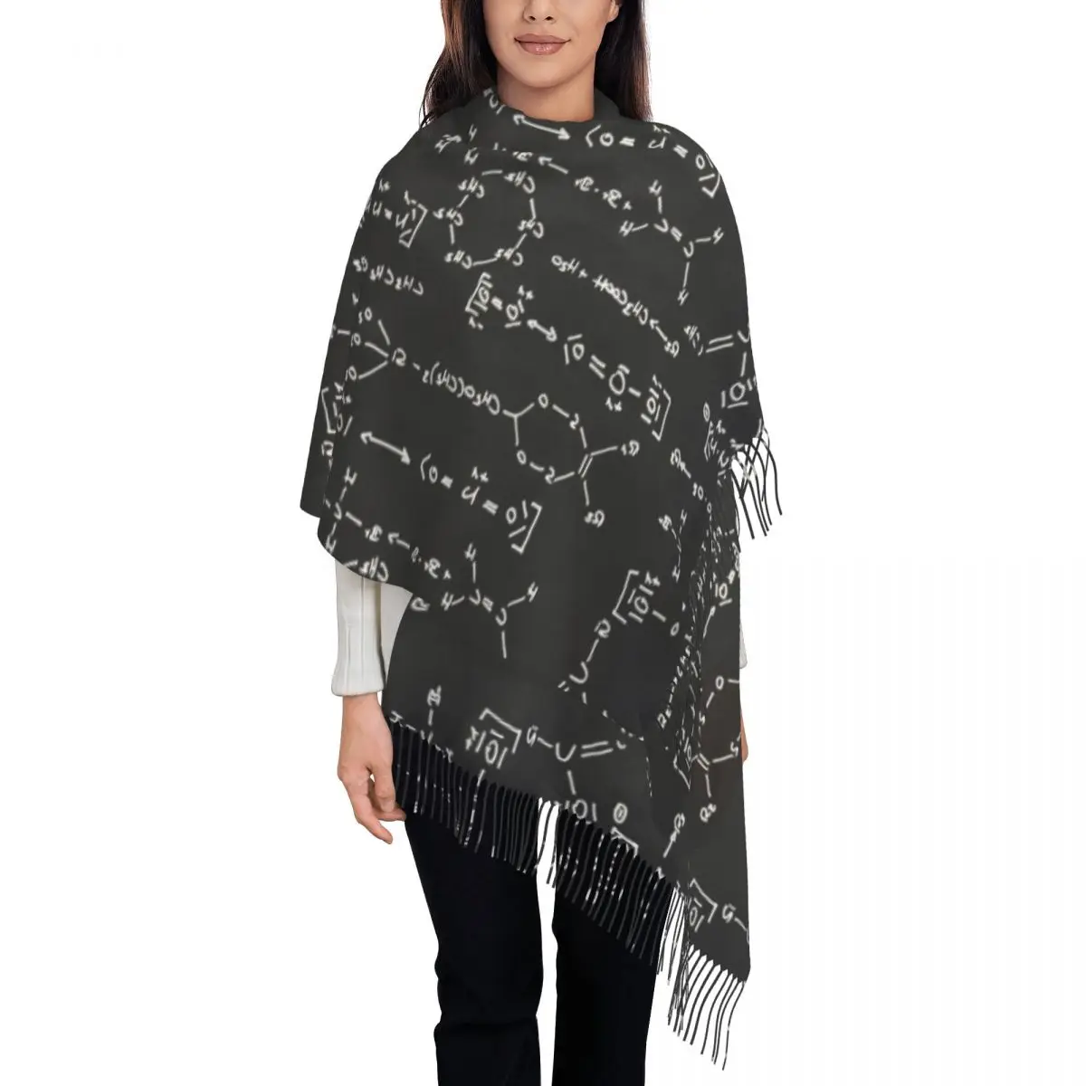 

Personalized Print Chemical Science Formula Writing Scarf Men Women Winter Warm Scarves Chemistry Lab Tech Shawl Wrap