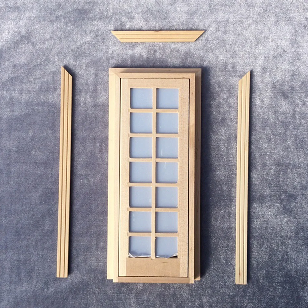 

1Pcs Miniature Lattice Door Handmade Wood Decor for Dollhouse Interior Design DIY Crafting Projects Tiny Wooden Door Adornment
