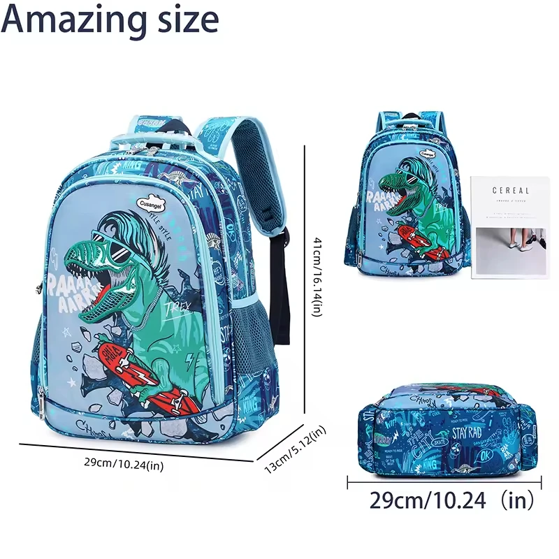 High Quality New Arrivals School Backpack Set Dinosaur Cartoon Bag Schoolbags Kids Backpack 3PCS,A Backpack,A Pen Bag,A Meal Bag