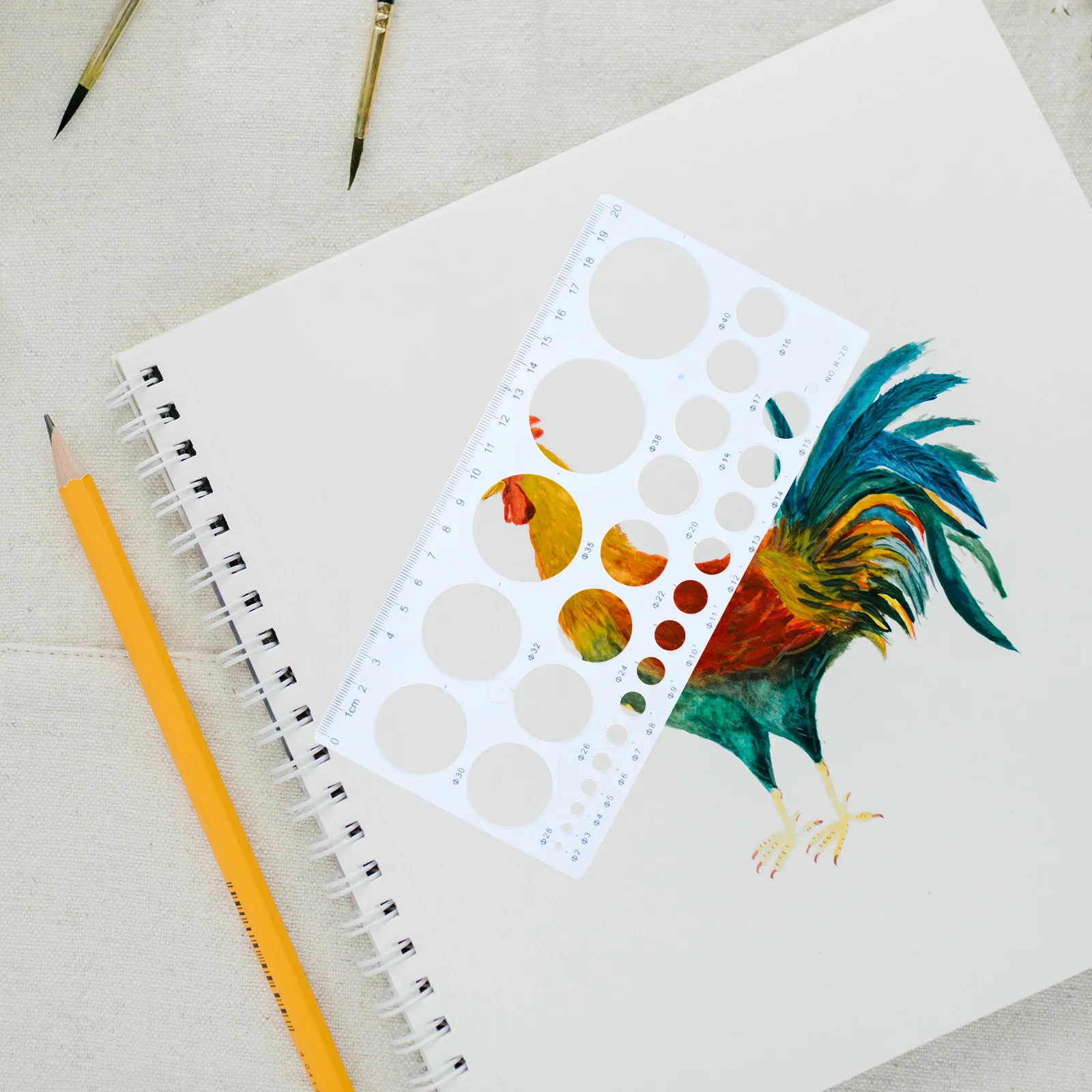 6Pcs Geometric Drawing Templates Stencil Plastic Measuring Rulers for Drafting Engineering Architecture Student Design Supplies