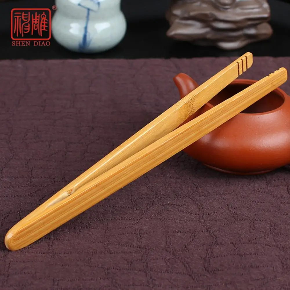 1/2/4PCS Reusable Food Tongs Multifunctional Bamboo Tea Tweezer Durable Natural Cooking Straight Gripper