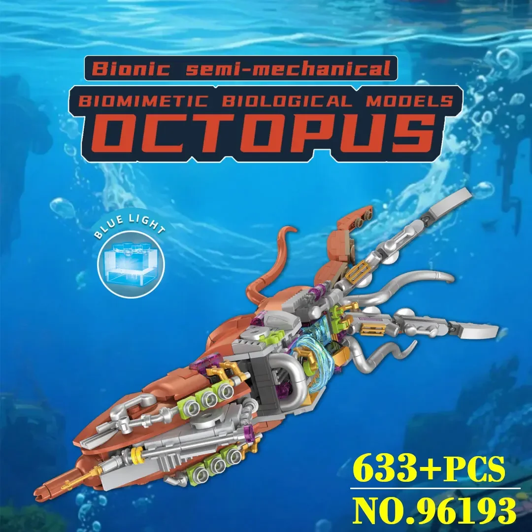 

Deep Sea Squid Building Blocks Toy - Semi-Mechanical Marine Animal with Luminescent Tentacles Educational for Kids Adults