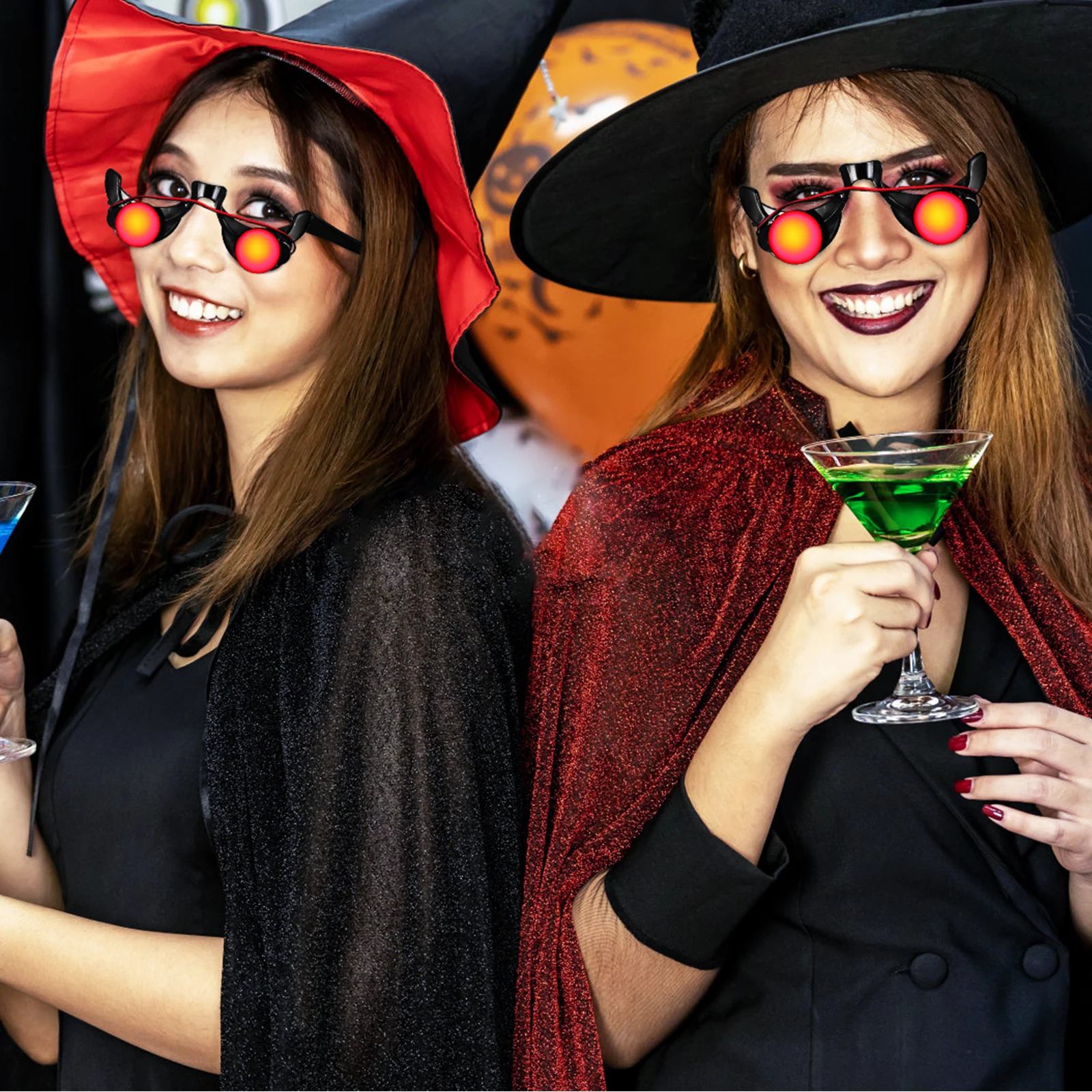 

2 шт. светящиеся светодиодные очки для вечеринок, клоун, очки для аплодисментов, светящиеся пластиковые очки на Хэллоуин, реквизит для фотосессии, забавные танцы в ночном клубе