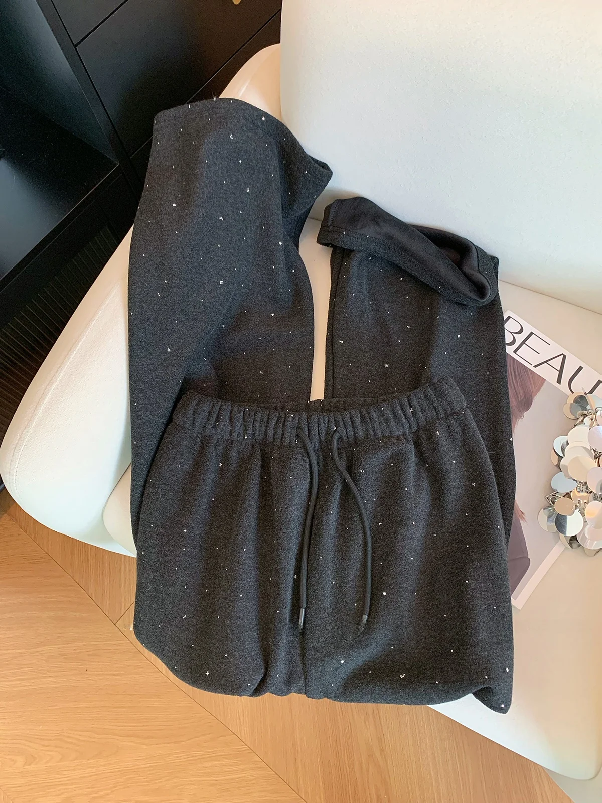 

Шерстяные брюки-палаццо Qingdao Sle Bright Tead: модные женские прямые брюки с высокой талией для осени и зимы