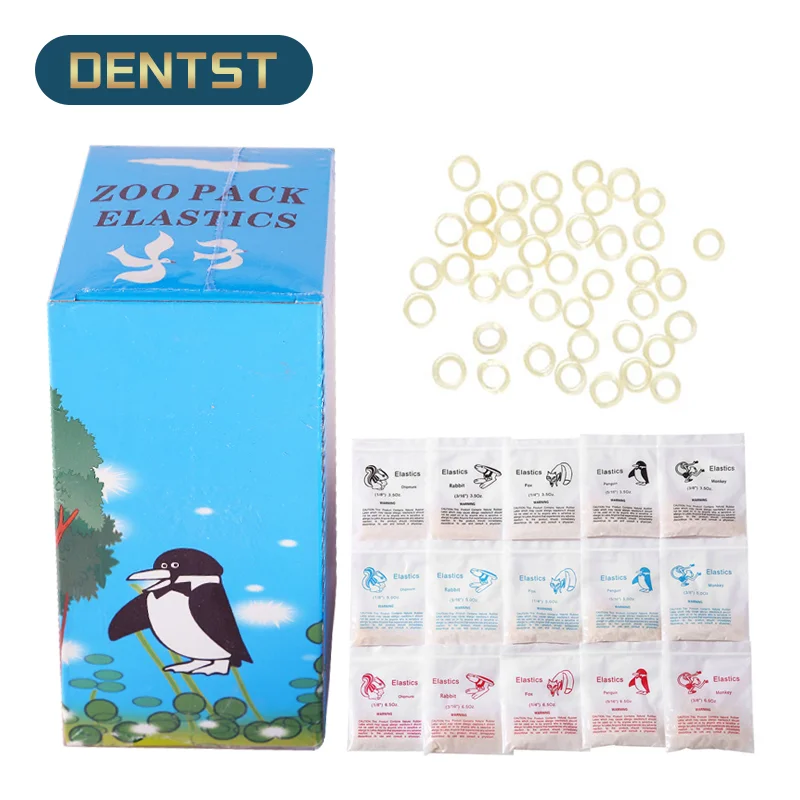 

5000pcs/Box Dental Orthodontic Elastics Ties Chain Rubber Band Rubber O-ring 1/8" Chipmunk 3/16" Rabbit 1/4" Fox 5/16"