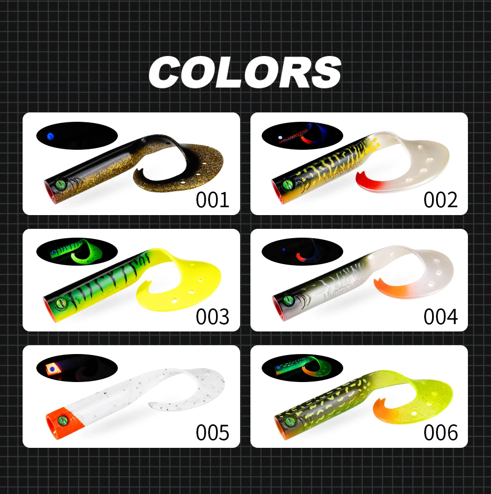 Hunthouse Twist 2.0 Soft Silicone Fishing Lure Single Tail Trailer_voghion.com