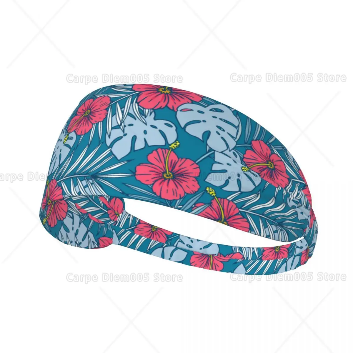 

Hawaiian Palm Tree Headbands Hawaii Flower Sweatband Fashion Summer Hair Bands for Tennis,Basketball,Running,Gym