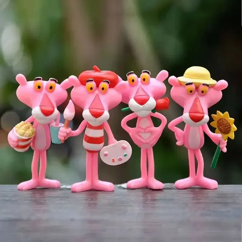 

NEW Pink Panther Animation Peripheral Action Figure Doll Student Dormitory Room Decoration Cute Desktop Decoration Model