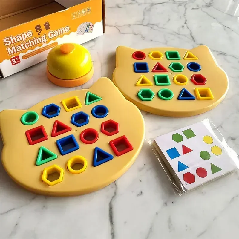 Montessori Schattige Beer Kinderen Geometrische Vorm Kleuraanpassing Puzzel Educatief Speelgoed Kinderen Interactieve Battle Games
