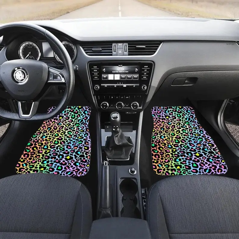 

Rainbow animal print Mining Car Mats