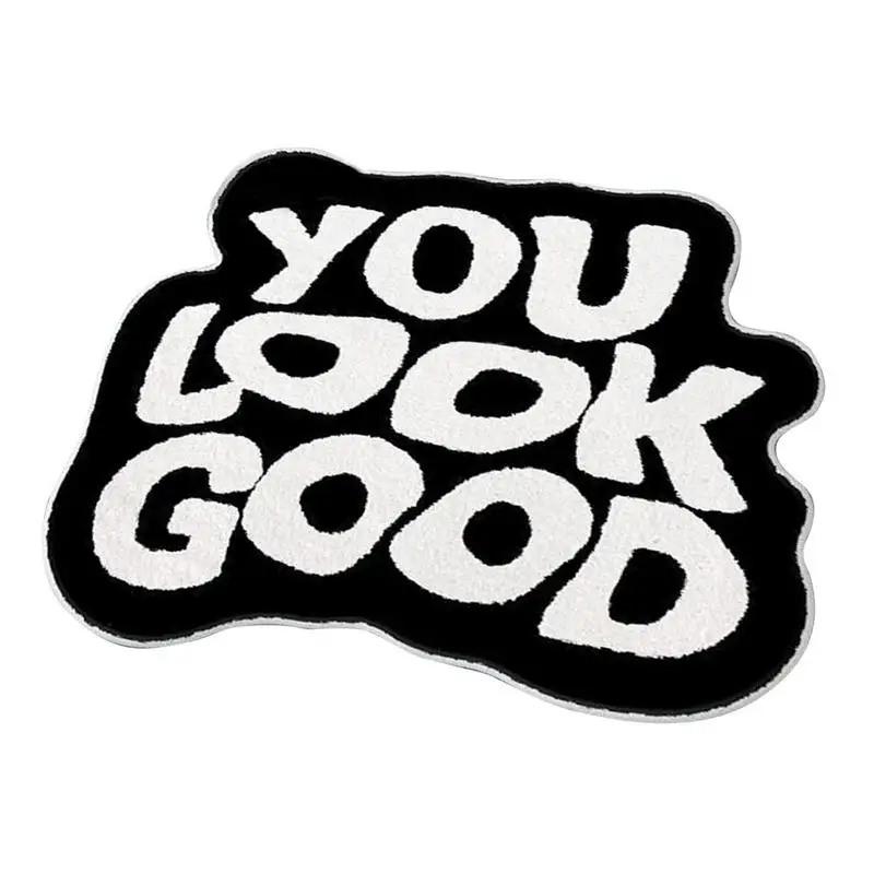 

You Look Good Letters Rug Soft Plushy Bedside Mat Aesthetic Home Decor Non-slip Absorbent Bath Mat Doormat