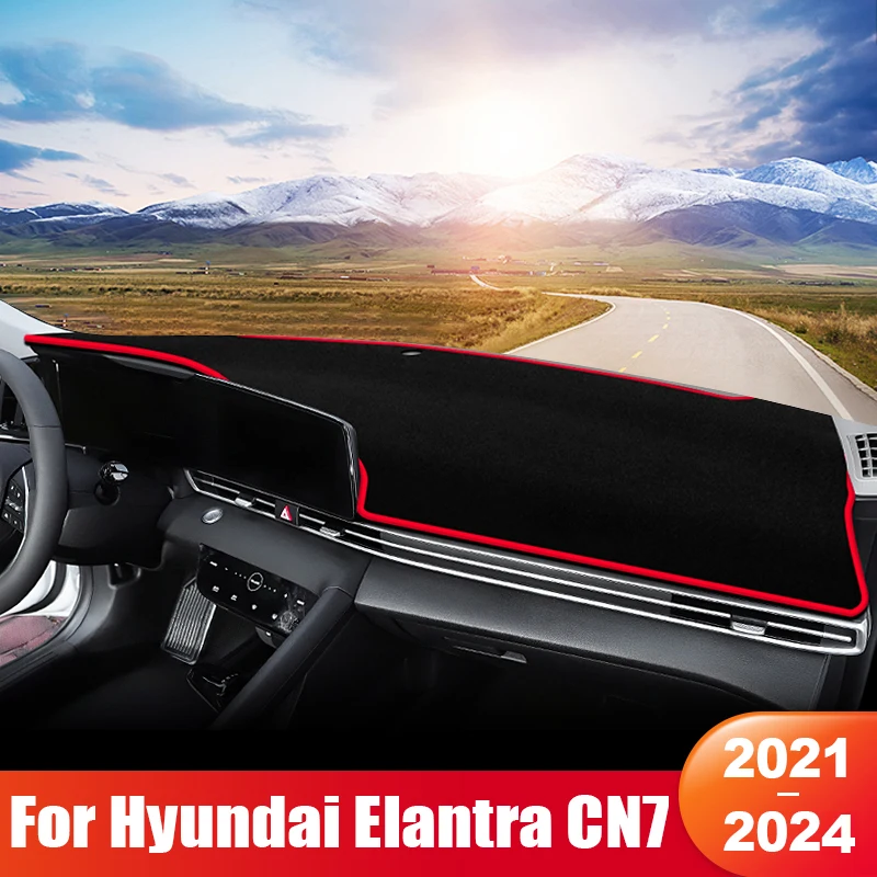 

For Hyundai Elantra CN7 2021 2022 2023 2024 Car Dashboard Sun Shade Cover Instrument Panel Mat Non-slip Pad interior Accessories