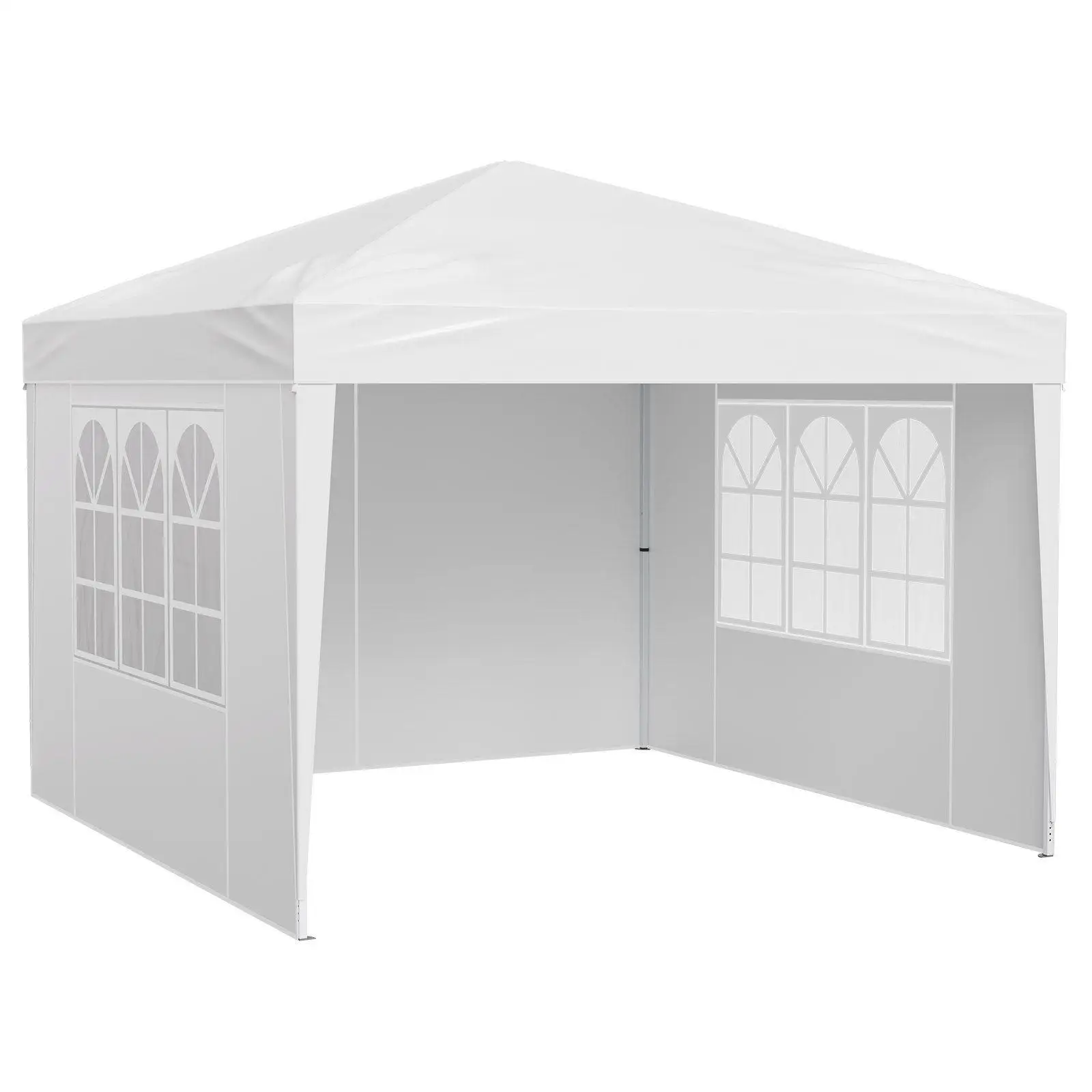 

10x10ft Simple Setup Tent with 3 Detachable Sidewalls 2 See Through Windows Includes Storage Bag Travel Ready