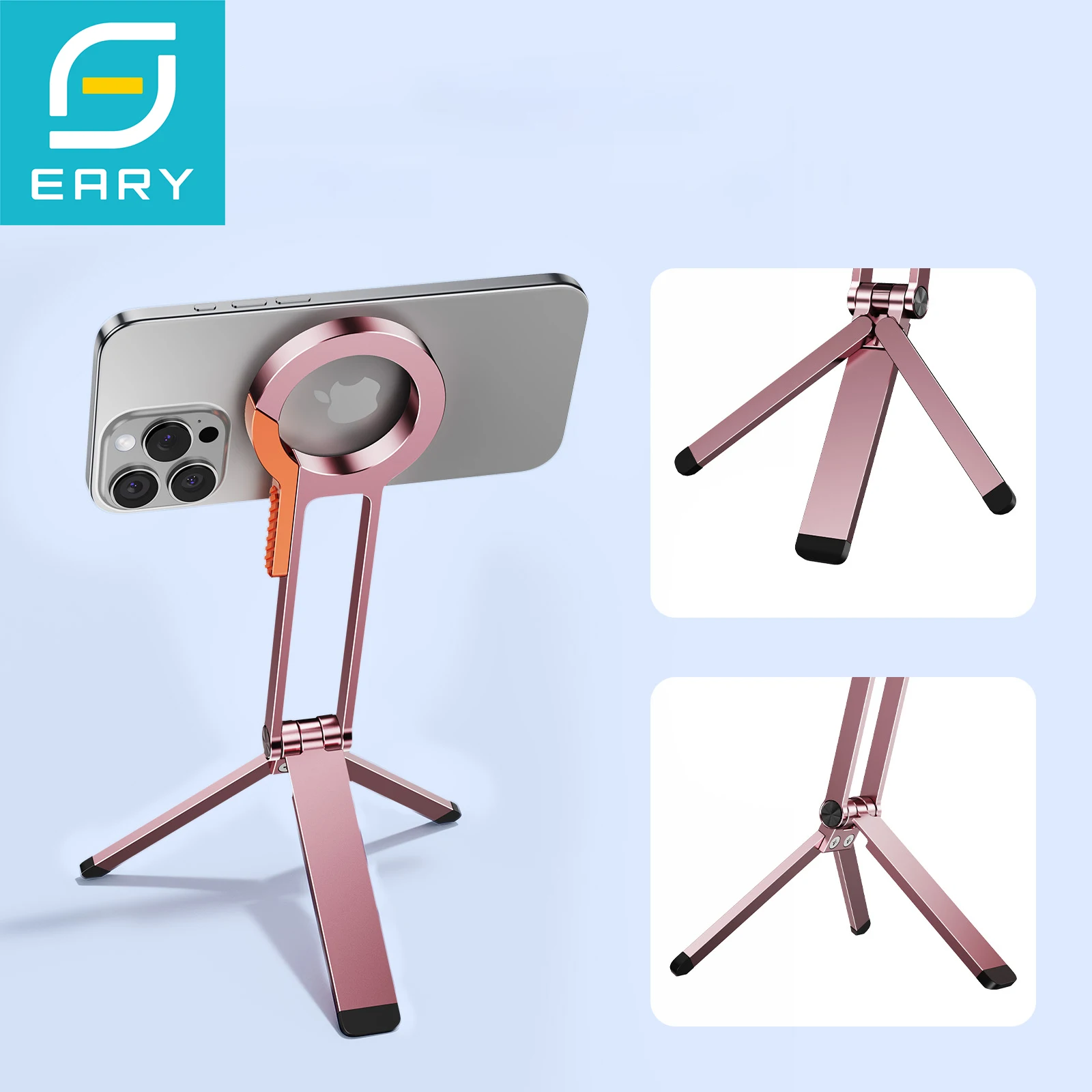 

Eary Magnetic Selfie Stick for iPhone Tripod Mini Phone Holder Stand Magsafe 360° Rotatable for Outdoor Travel Video Recording