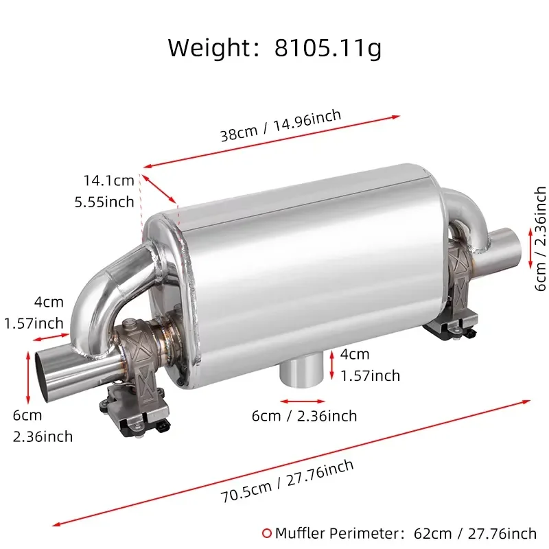 High Quality T Style Car Exhaust System Exhaust Oval Muffler with Electronic Valve Controller Box for Auto Tuning