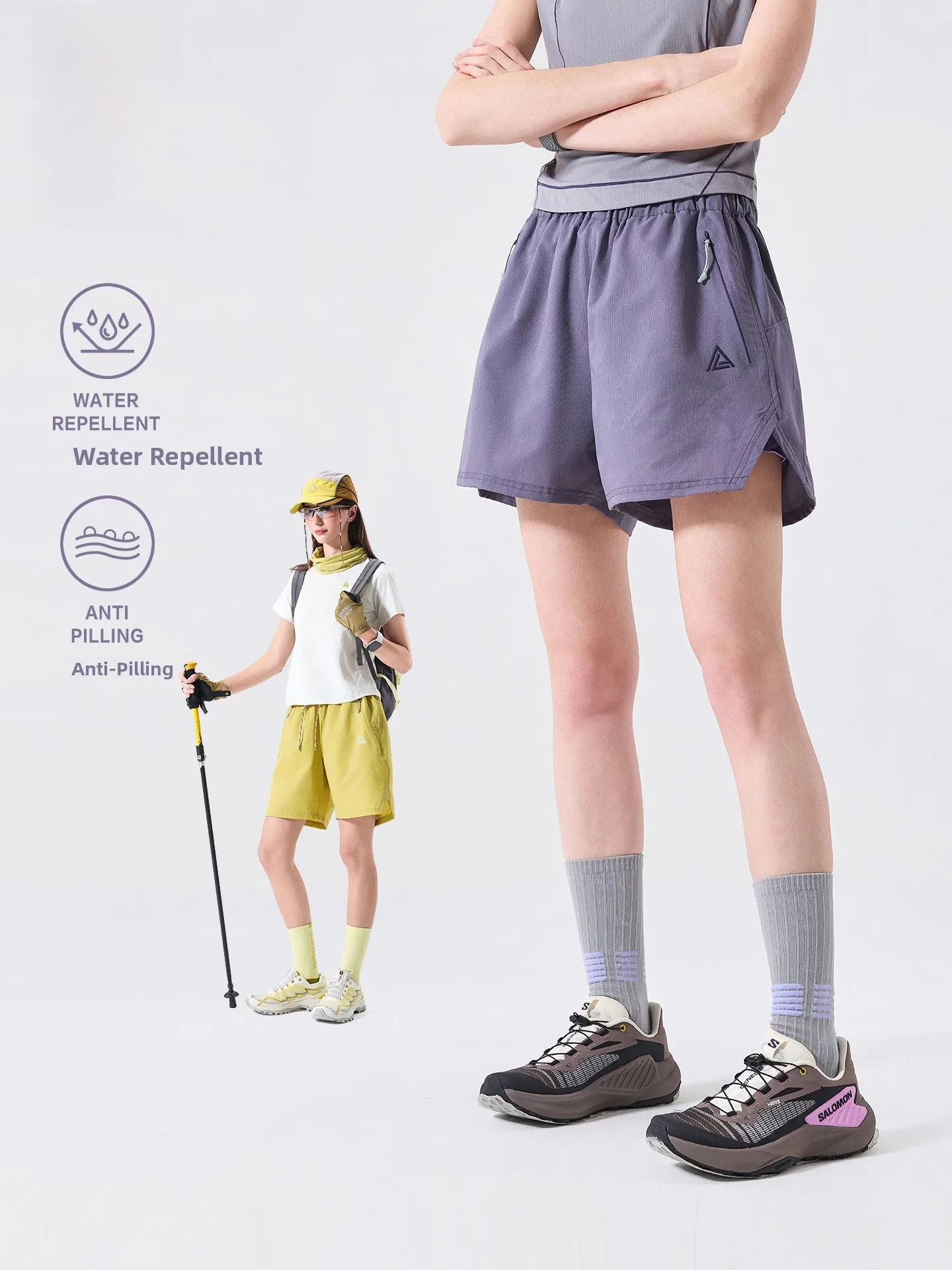 Lazy Day Trend Women's Outdoor Lightweight Casual Loose Hiking Shorts Water-Resistant Breathable Summer Five-Quarter Pants