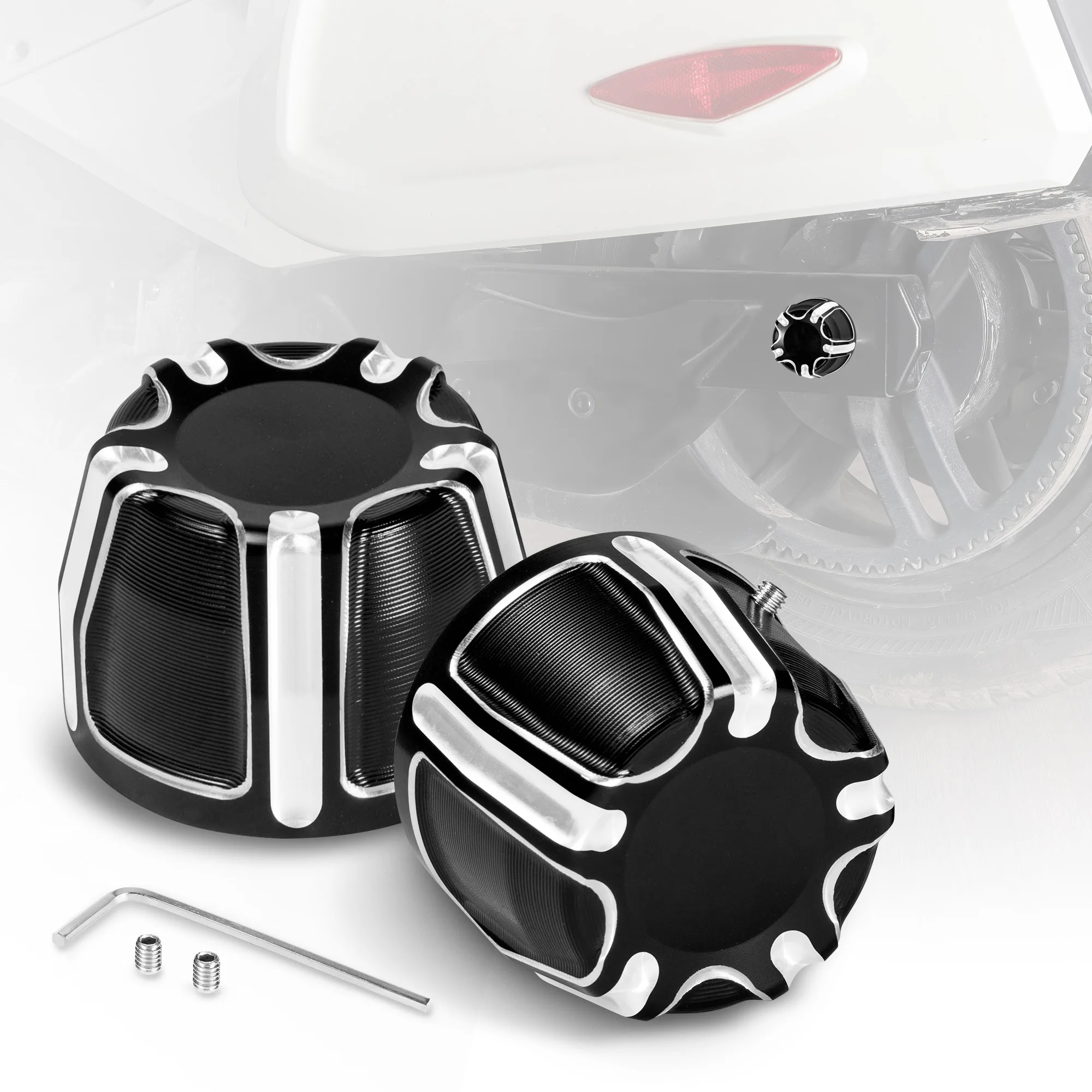 

Motorcycle New Design Rear and Front Axle Nut Cover Cap for Spyder RT/F3 2018-2025 GS/RS Axle Blocks Nuts Aluminum Axle Caps