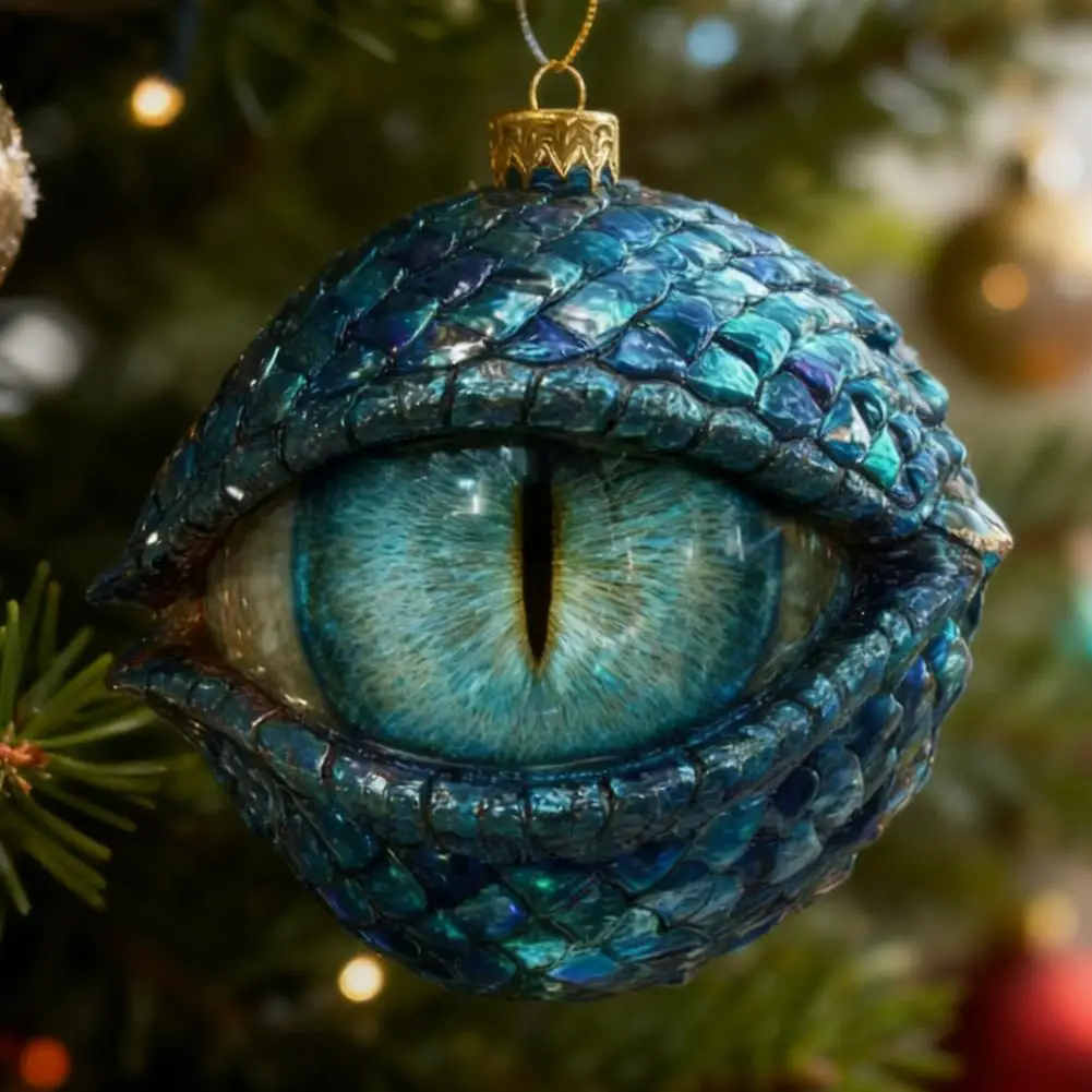 Ornamento natalizio in acrilico a forma di occhio di drago 2D Decorazione scura Appeso Natale Ornamento per biscotti natalizi Piccolo fest X2S4