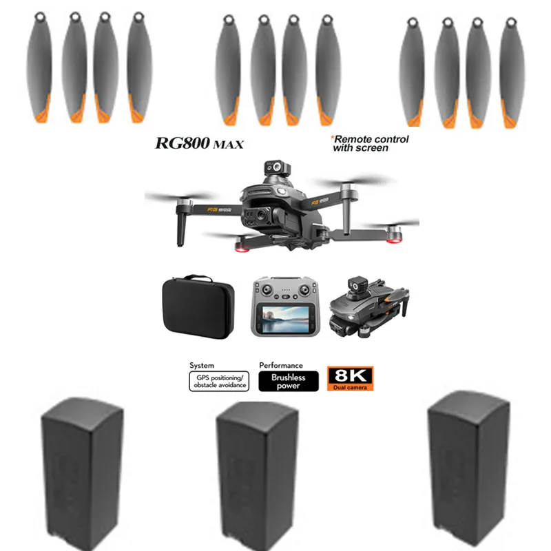 RG800MAX Drone Battery Blades RG800MAX RC Drone 7.4V 3800Mah Battery/Propeller RG800 MAX Drone Battery RG800 MAX Dron Battery