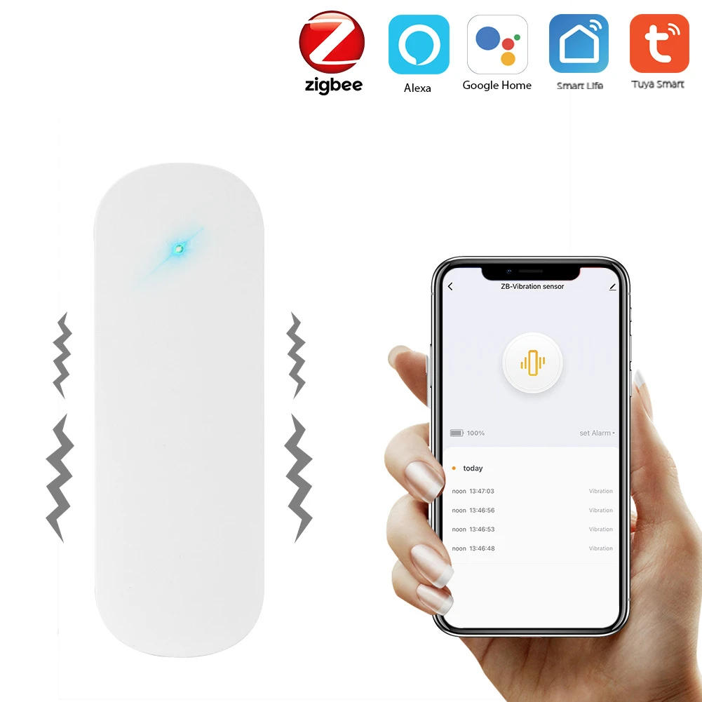 ZB-WD-1 Smart Zigbee Vibration Sensor Detector Anti-theft Sensor Real-time Monitoring Device Changes Used With Zigbee Gateway