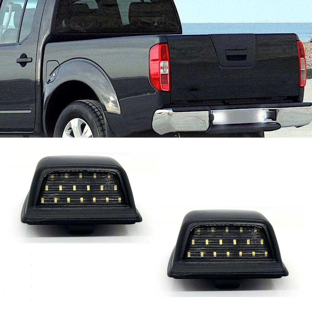 For 2005 2006 Nissan Navara D40 Frontier Diamond White LED License Number Plate Light Tag Lamp