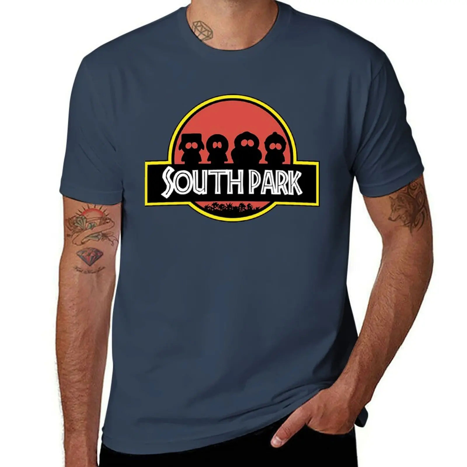 Camiseta Jurassic South Park, Camiseta de algodón para hombre, camisetas gráficas 100 por ciento algodón para hombre