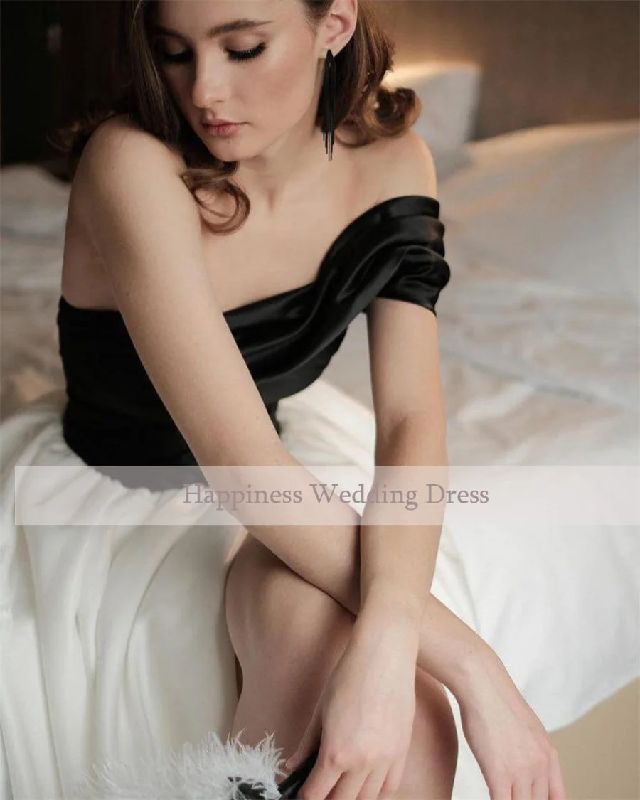 Customized Off-Shoulder Front Split Cap Sleeve Prom Dresses A-line Backless And Zipper Custom Color Prom Gowns