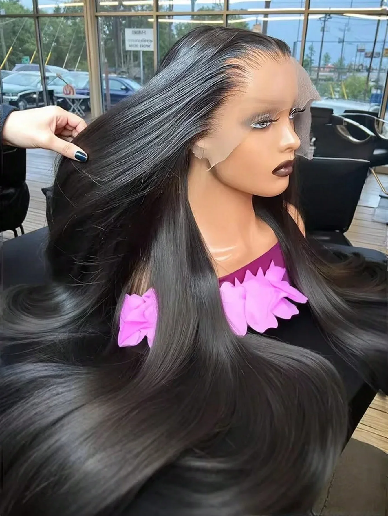 250 Dichte 13x6 HD Bone Straight Transparente Lace-Front-Perücken aus Echthaar, Brasilianisch, 40-42 Zoll, 13x4 HD Lace-Frontal Echthaar-Perücken für Frauen