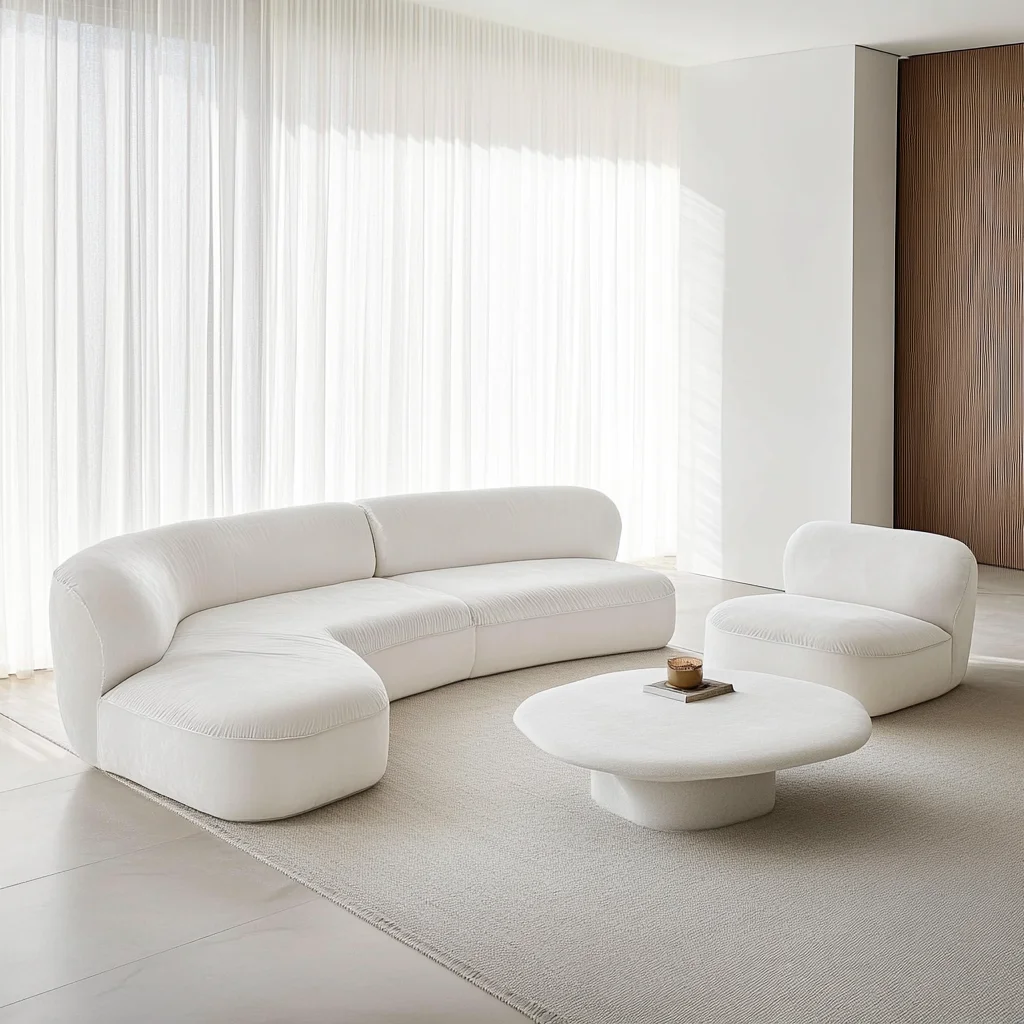 

yi-Modern L-Shape Upholstered Sofa Set in White for Small Apartment Living Room and Villa-Eco-Friendly#