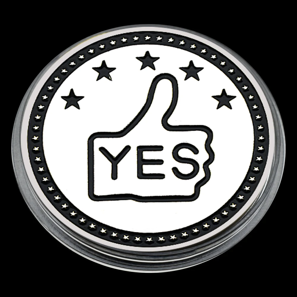 

Creative Decision Good Luck Silver Plated Commemorative Coin YES OR NO Medal with Plastic Case Collect Gift