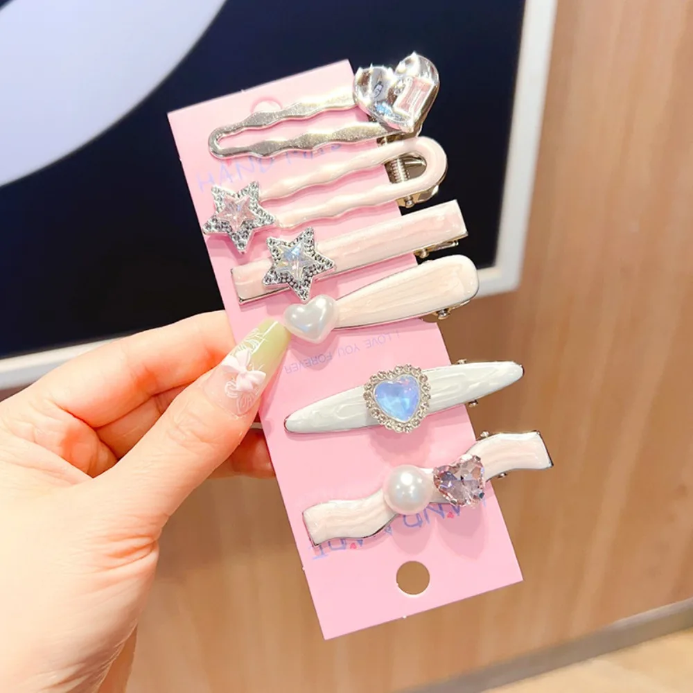 

Набор из 6 модных заколок для волос со звездами, боковая челка, милые и крутые заколки для волос с допамином, аксессуары для волос