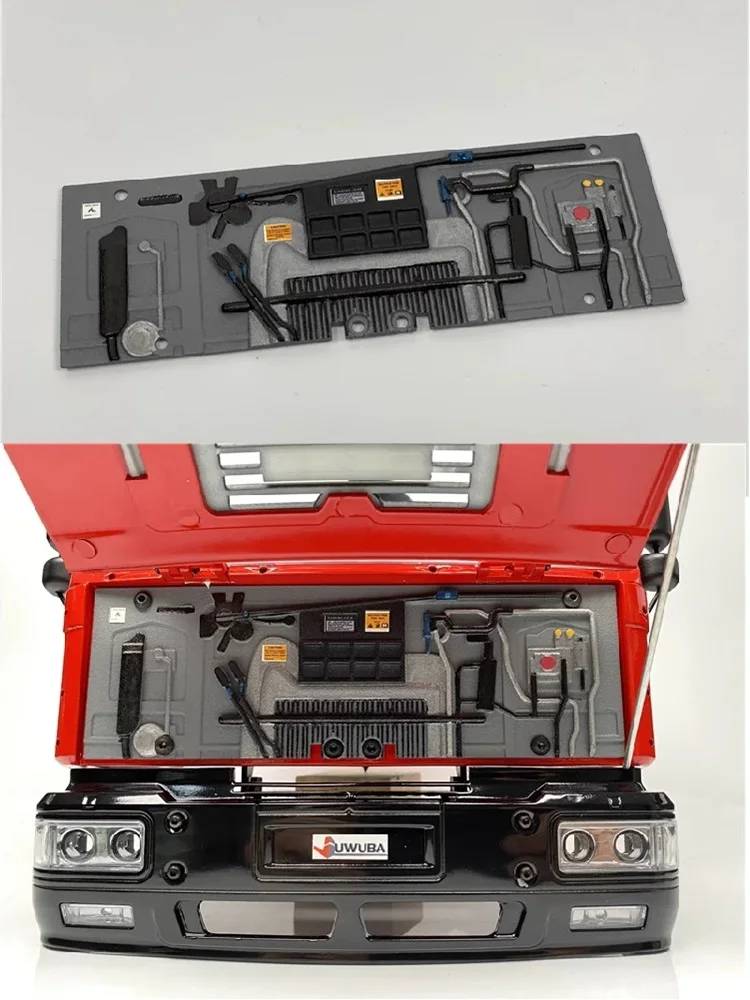 Cab High Roof Interior Engine Right Peptide Interior Kit For 1/14 Tamiya RC Truck Tipper JX For MAN F2000 Model Car DIY Parts