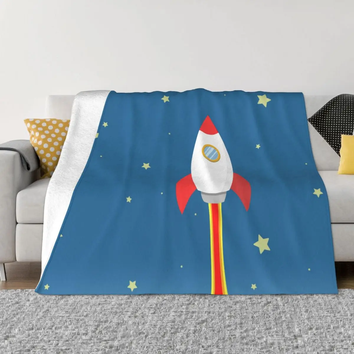 Cosmic Galaxies Blanket Flannel Spring Autumn Rocket Ship Warm Throws For Winter Bedding