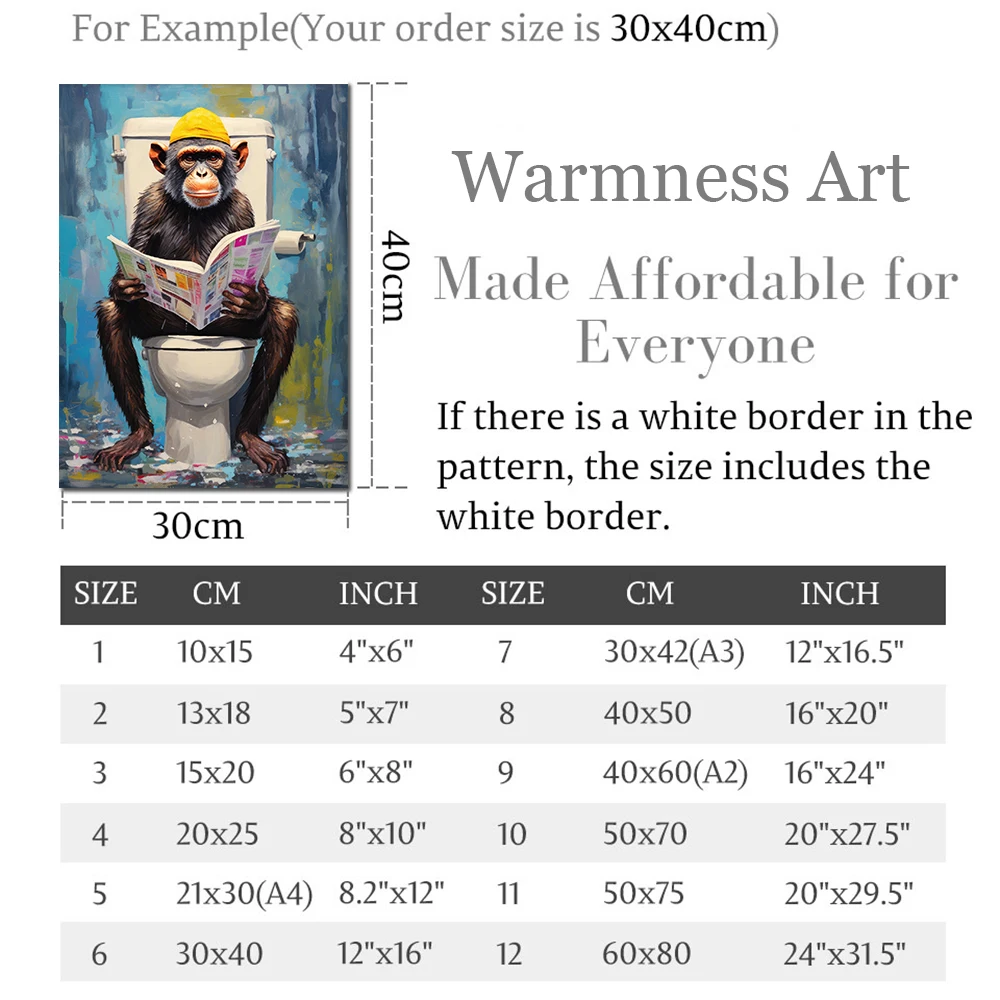 Śmieszne Zwierzęta Małpa Czytanie Gazety Na Toalecie Humor Plakaty Print Canvas Malarstwo Wall Art Obrazy Do Łazienki Home Decor