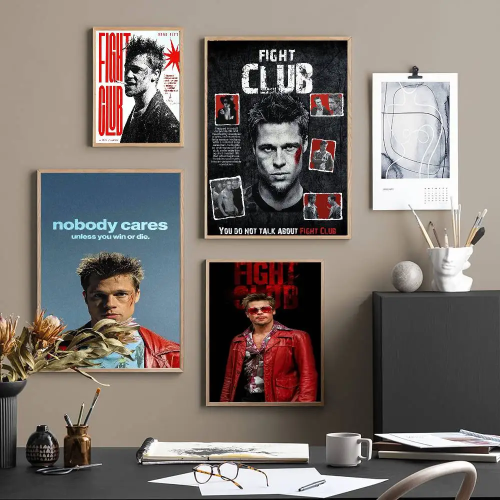 Movie Fight Club Anime Posters Sticky Whitepaper Sticker DIY Room Bar Cafe Kawaii Room Decor