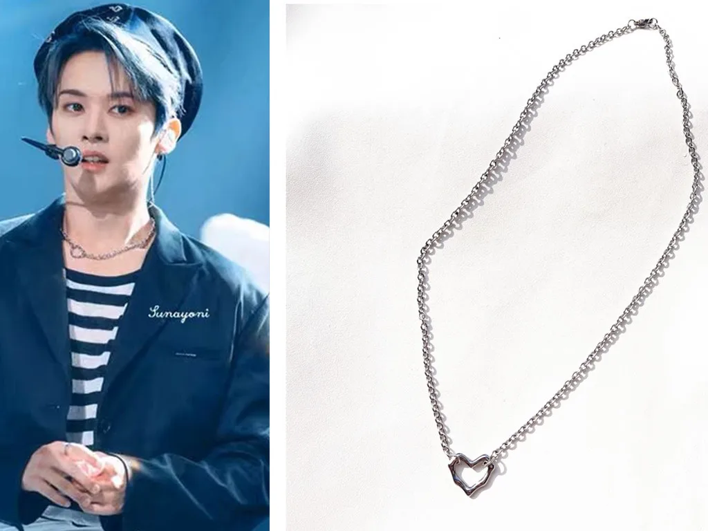 Idol Lee Know necklace heart-shaped chain titanium steel punk cool style neck chain Boy Girl Pendant Necklace Decoration