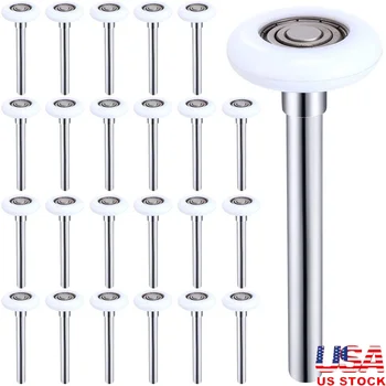 ダブルシール交換ホイール、耐久性のあるナイロンガレージドアローラー、スムーズで静か、ステムの取り付けが簡単、6200zz、2インチ、24パック、4.7インチ