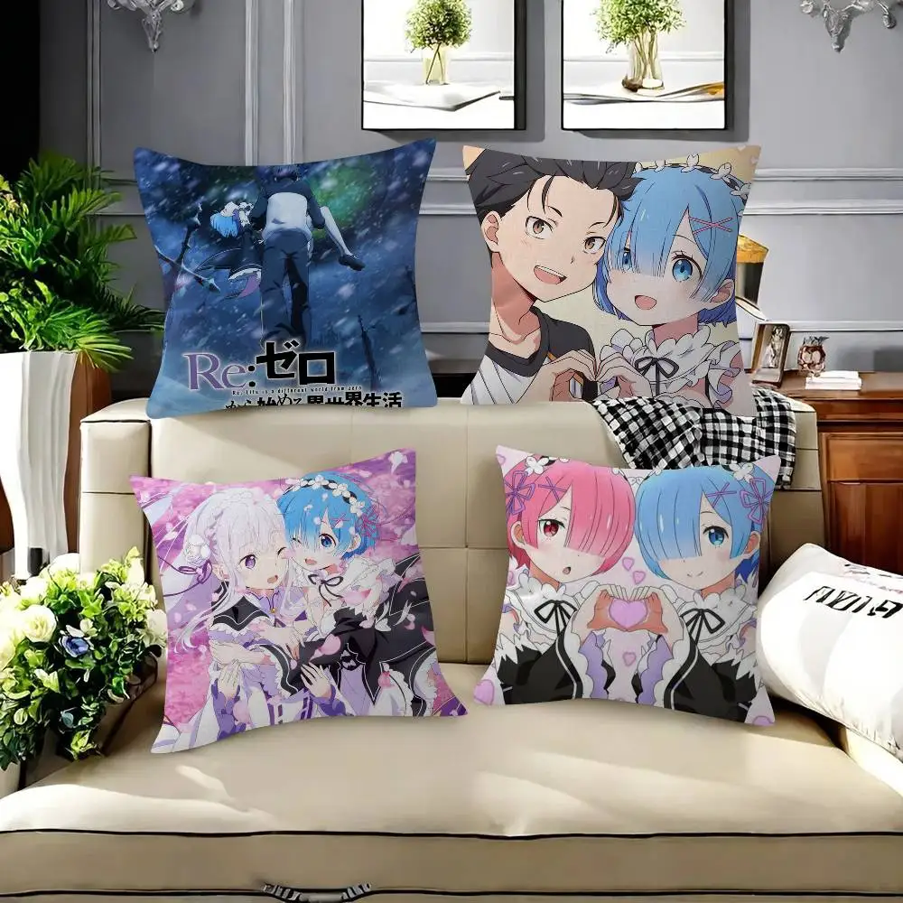 Anime Re Zero  Pillow Anime Pillow Sofa Bed Head Pillow Cover Cushion Cover Fashion