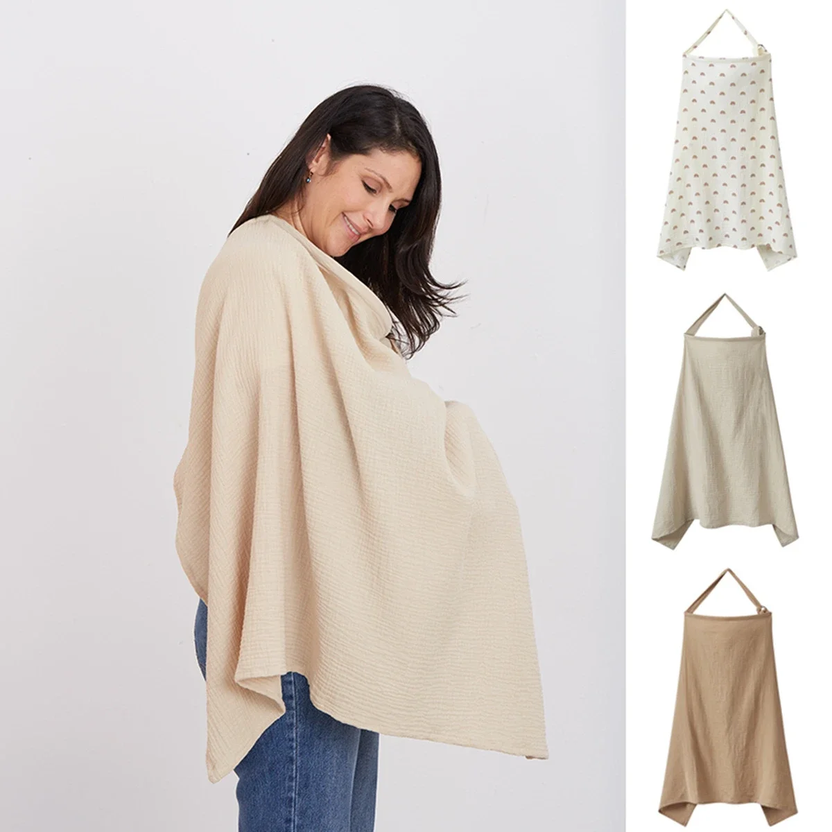 Breathable Nursing Cover Shawl for Women Adjustable Breastfeeding Cloth Anti Glare Privacy Cloak