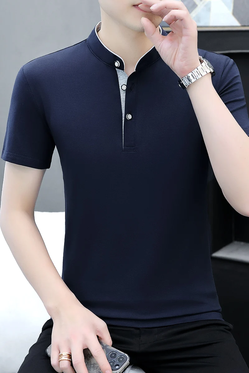 2026 model summer men's short-sleeved polo shirt made of pure cotton