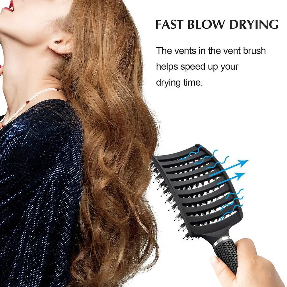 

1PCS Magic Scalp Massage Hair Brush for Women Large curved styling comb for Detangling Tool for Wet Curly Hair Hairdressing Tool