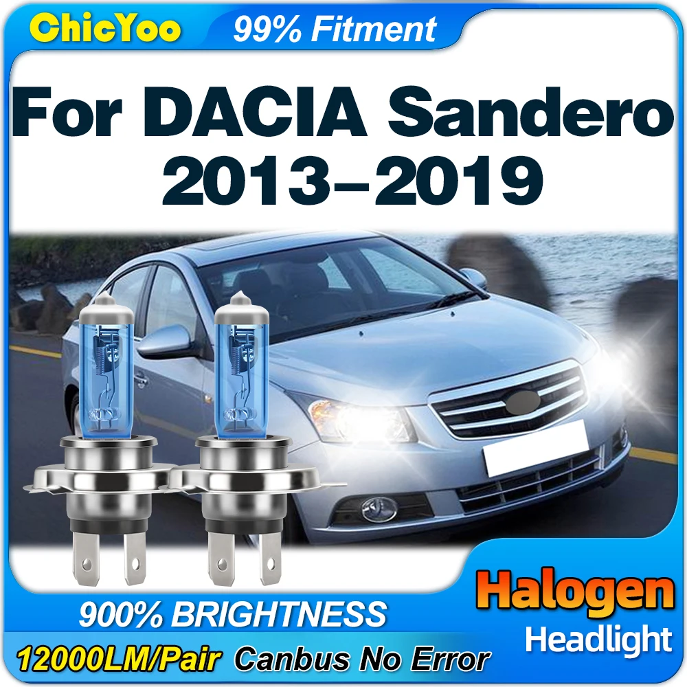 

100W Car Halogen Headlight Bulb 12V 24V Auto Lamp 6000K Super White For DACIA Sandero 2013 2014 2015 2016 2017 2018 2019