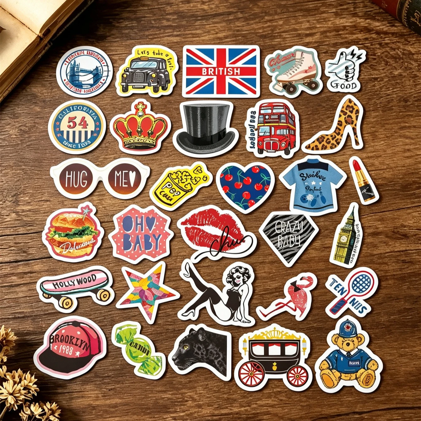 36pcs Lovely Happy Travel Girl Stickers DIY Character Diary Decorative Stickers, Decorative Scrapbook  Stationary  junk journal